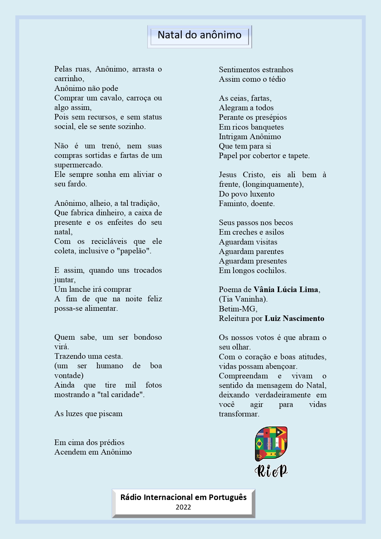 RIEP - Natal anônimo