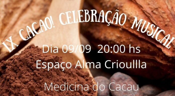 O terapeuta Urso da Montanha irá conduzir a “IX Cacau Celebração Musical”, no Espaço Alma Crioulla, na próxima sexta (09/09)