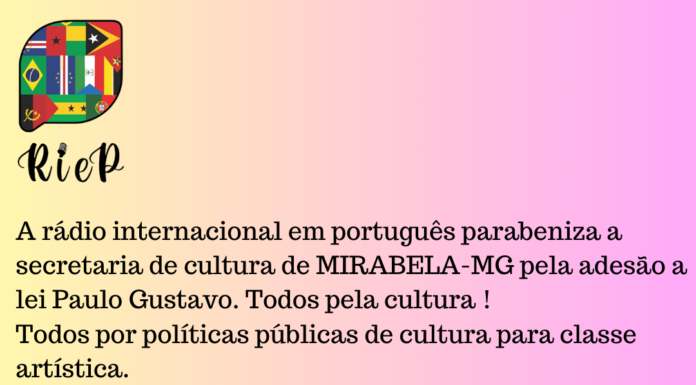 Lei Paulo Gustavo, Parabéns Mirabela MG